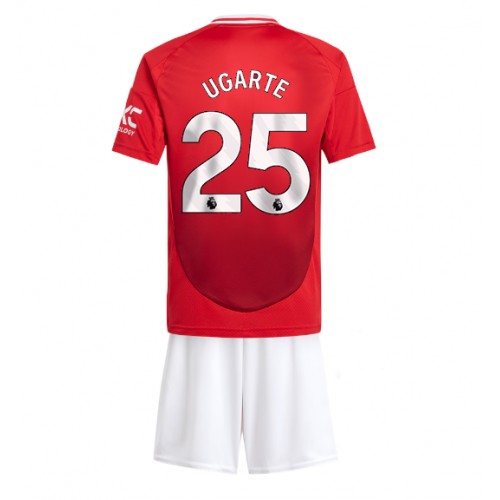 Dětský fotbalový dres Manchester United Manuel Ugarte #25 2024-25 Domácí Krátký Rukáv (+ trenýrky)